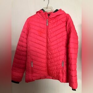 Girl’s Ski/Winter Puffer Jacket/Coat, XL (14-16) Neon Pink/Gray, C9 Champion